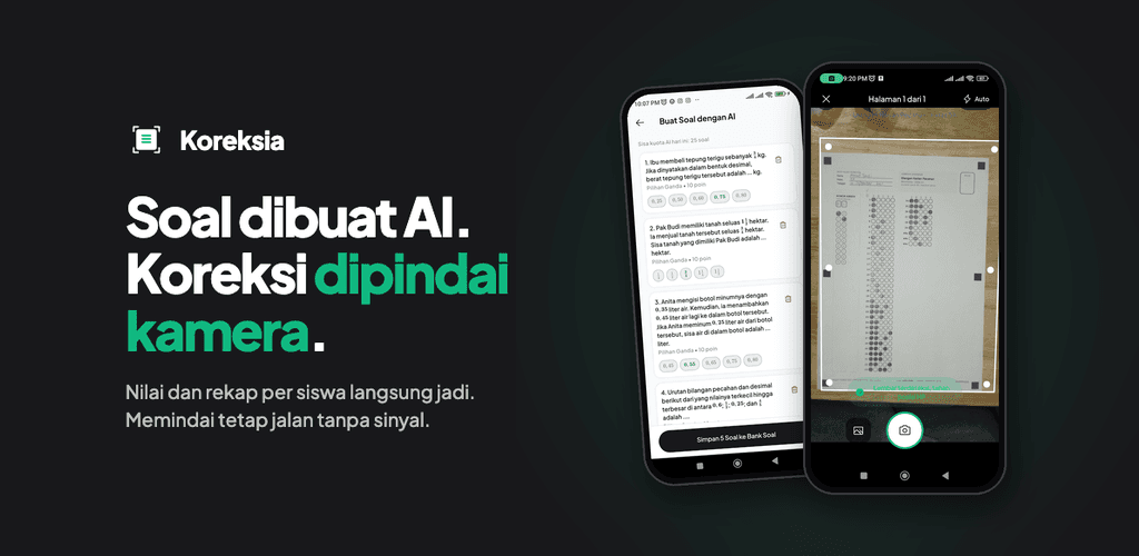 Koreksia: soal dibuat AI, koreksi dipindai kamera